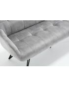 Banquette canapé 3 places Soller gris clair - 180x82x62 cm