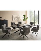 Table ceramique Stone white marbre noir - 180x77x90 cm