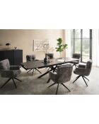 Table ceramique Stone white marbre noir - 180x77x90 cm