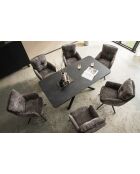 Table ceramique Stone white marbre noir - 180x77x90 cm