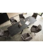 Table ceramique Stone white marbre noir - 180x77x90 cm