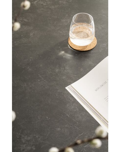 Table ceramique Stone white marbre noir - 180x77x90 cm