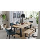 Banc chêne massif huilé naturelle - 160x45x38 cm