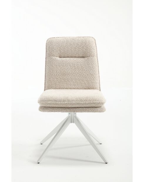 Lot de 2 chaises Valencia beige nature - 51x92x68 cm