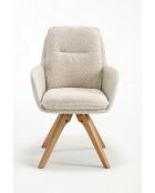 Lot de 2 fauteuils barcelona beige nature - 51x92x68 cm