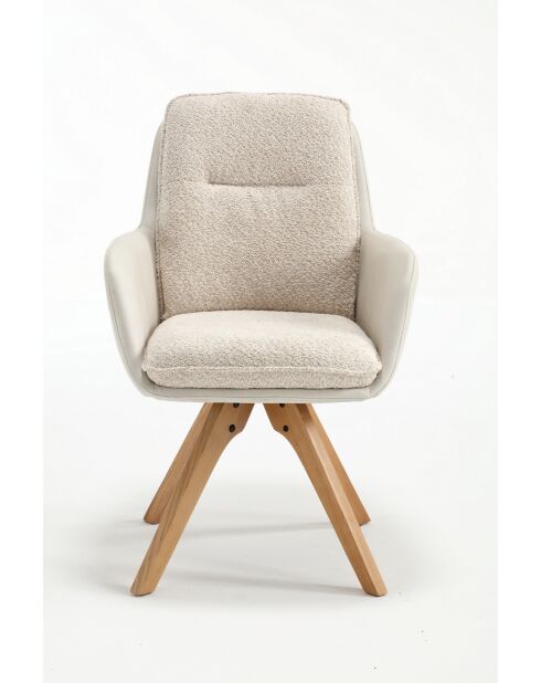 Lot de 2 fauteuils barcelona beige nature - 51x92x68 cm