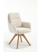 Lot de 2 fauteuils barcelona beige nature - 51x92x68 cm