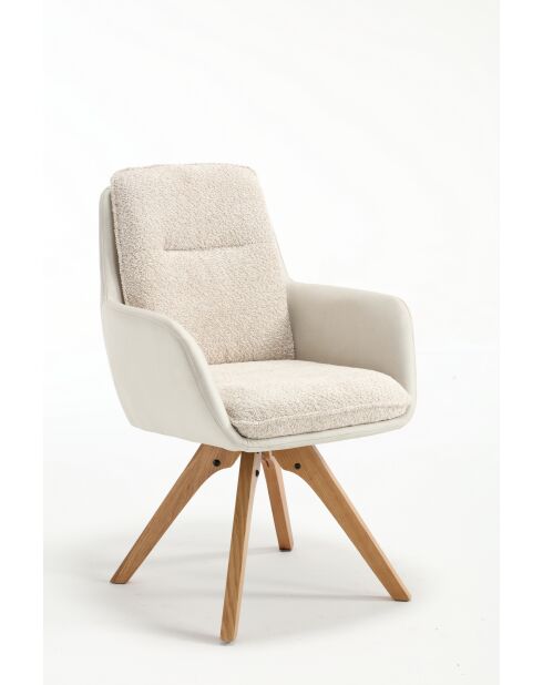 Lot de 2 fauteuils barcelona beige nature - 51x92x68 cm