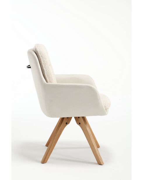 Lot de 2 fauteuils barcelona beige nature - 51x92x68 cm