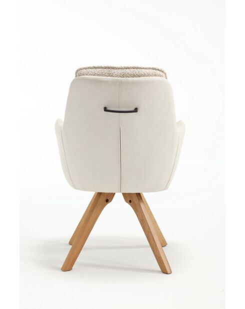 Lot de 2 fauteuils barcelona beige nature - 51x92x68 cm