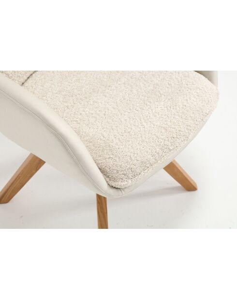 Lot de 2 fauteuils barcelona beige nature - 51x92x68 cm
