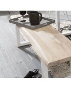Banc chêne massif blanc - 160x45x38 cm