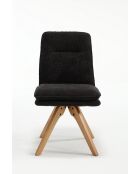 Lot de 2 chaises Valencia gris noir foncé - 51x92x68 cm