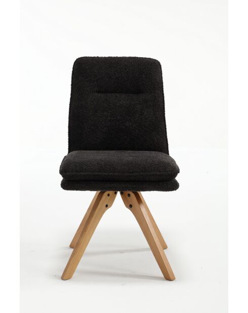 Lot de 2 chaises Valencia gris noir foncé - 51x92x68 cm