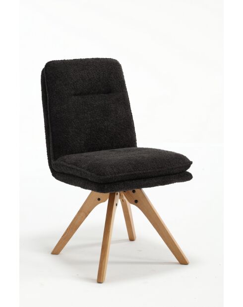 Lot de 2 chaises Valencia gris noir foncé - 51x92x68 cm