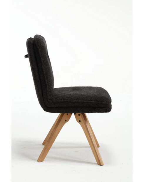 Lot de 2 chaises Valencia gris noir foncé - 51x92x68 cm