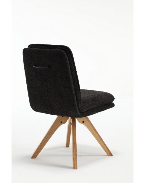 Lot de 2 chaises Valencia gris noir foncé - 51x92x68 cm