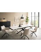 Table ceramique Stone white marbre blanche - 180x77x90 cm