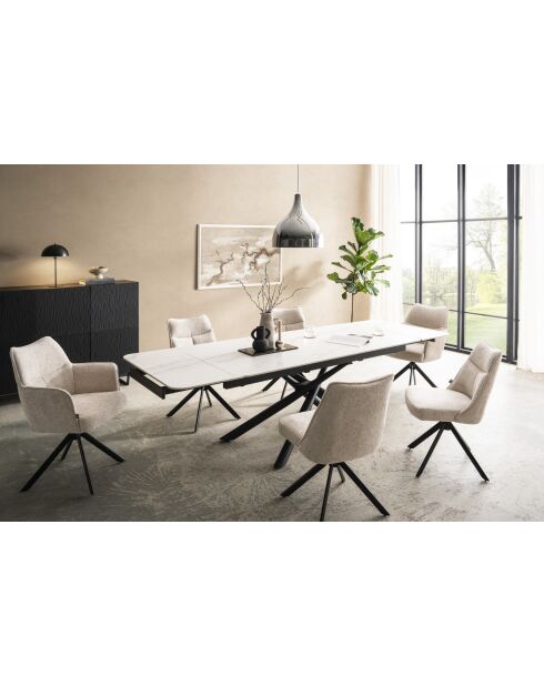 Table ceramique Stone white marbre blanche - 180x77x90 cm