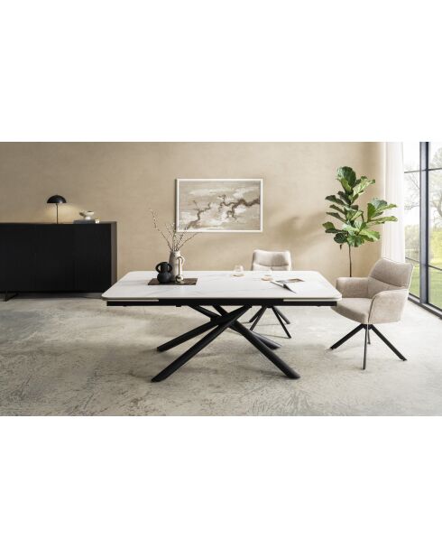 Table ceramique Stone white marbre blanche - 180x77x90 cm