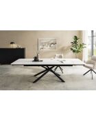 Table ceramique Stone white marbre blanche - 180x77x90 cm