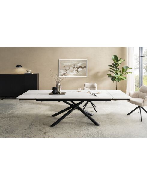 Table ceramique Stone white marbre blanche - 180x77x90 cm