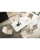 Table ceramique Stone white marbre blanche - 180x77x90 cm