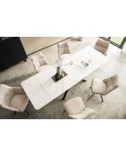Table ceramique Stone white marbre blanche - 180x77x90 cm