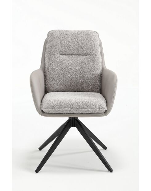 Lot de 2 fauteuils barcelona gris clair - 51x92x68 cm