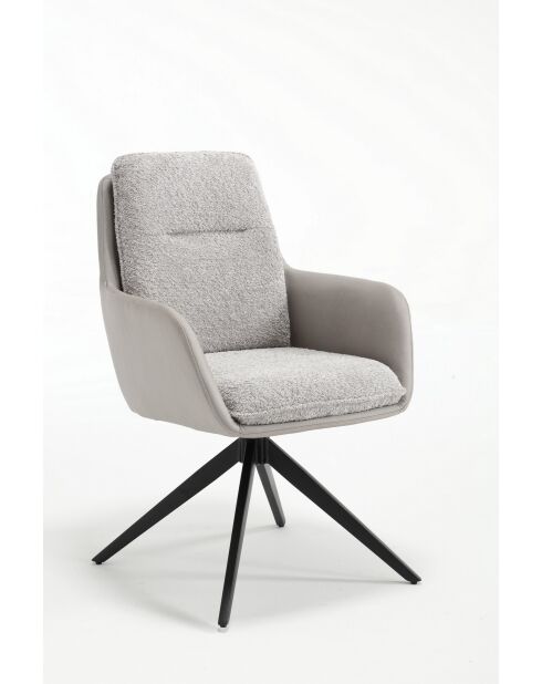 Lot de 2 fauteuils barcelona gris clair - 51x92x68 cm