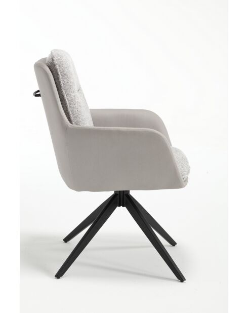 Lot de 2 fauteuils barcelona gris clair - 51x92x68 cm