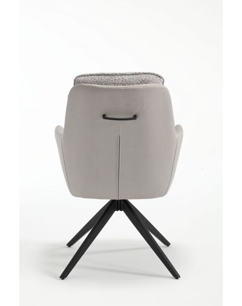 Lot de 2 fauteuils barcelona gris clair - 51x92x68 cm