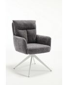 Lot de 2 fauteuils Monaco b gris clair - 59x92x68 cm