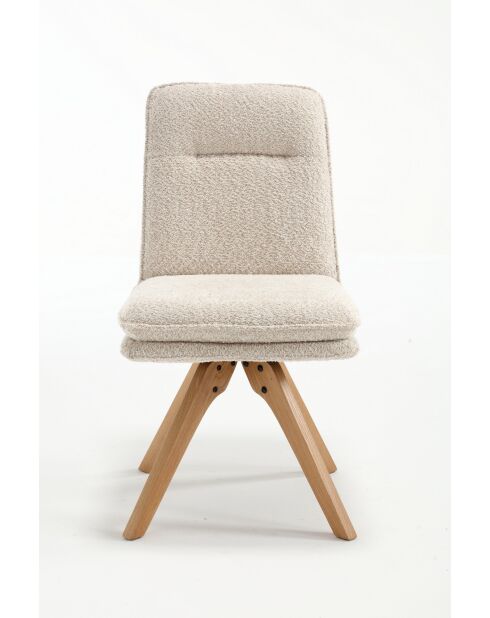 Lot de 2 chaises Valencia beige nature - 51x92x68 cm