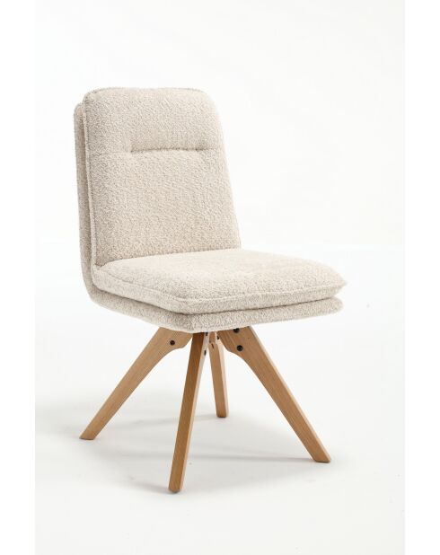 Lot de 2 chaises Valencia beige nature - 51x92x68 cm