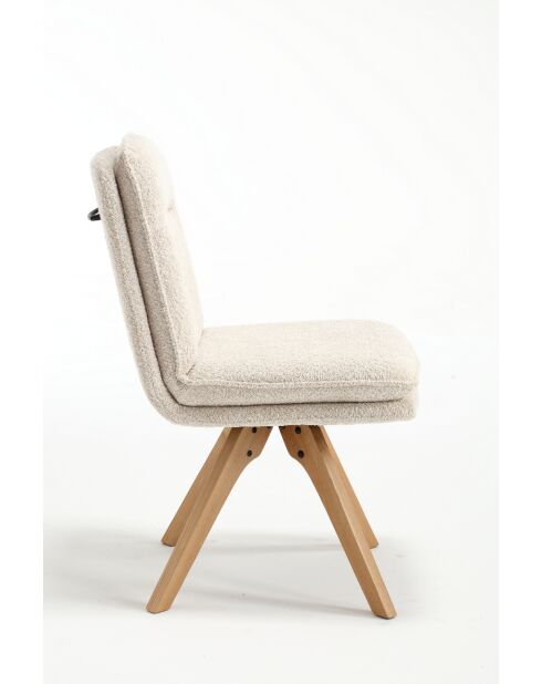 Lot de 2 chaises Valencia beige nature - 51x92x68 cm