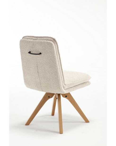 Lot de 2 chaises Valencia beige nature - 51x92x68 cm