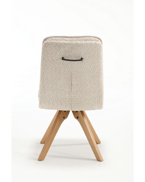 Lot de 2 chaises Valencia beige nature - 51x92x68 cm