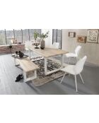 Banc chêne massif blanc - 220x45x38 cm