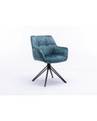 Lot de 2 fauteuil Soller noir bleu - 63x82x60 cm