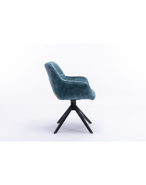 Lot de 2 fauteuil Soller noir bleu - 63x82x60 cm