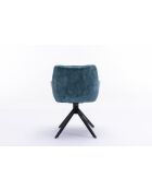 Lot de 2 fauteuil Soller noir bleu - 63x82x60 cm