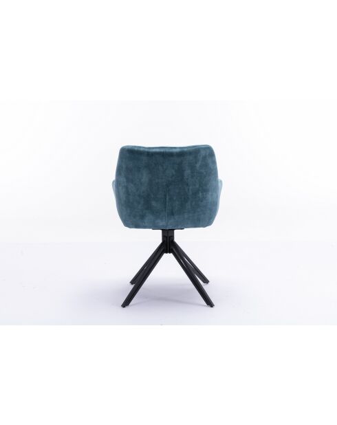 Lot de 2 fauteuil Soller noir bleu - 63x82x60 cm