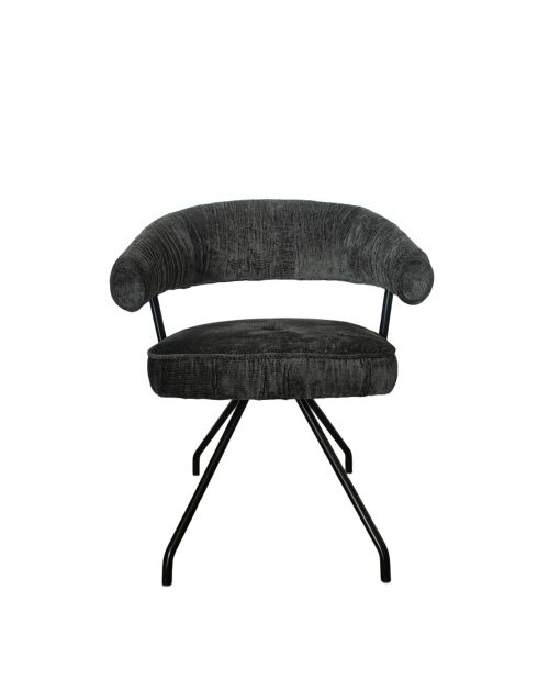 Chaise Ibiza gris foncé - 58x48x45 cm