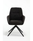 Set de 2 sillones Barcelona negro oscuro gris - 51x92x68 cm