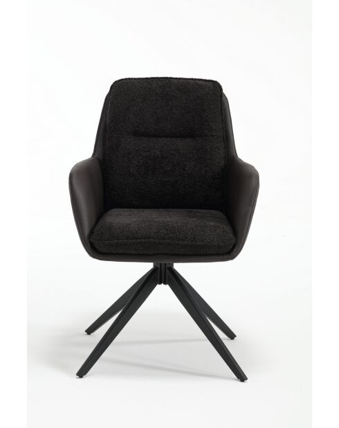 Lot de 2 fauteuils barcelona gris noir foncé - 51x92x68 cm