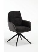 Set de 2 sillones Barcelona negro oscuro gris - 51x92x68 cm