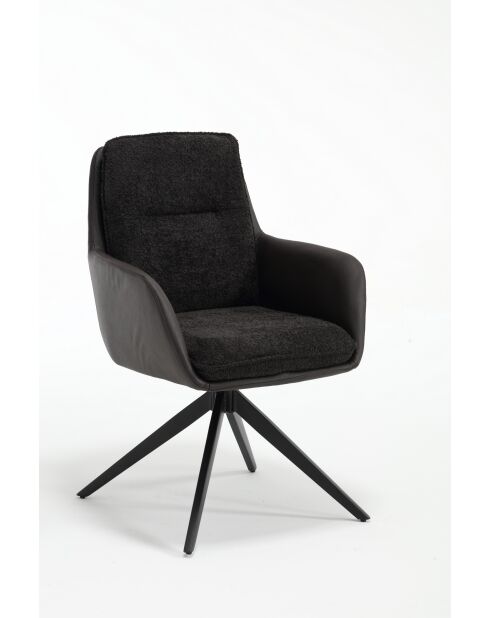 Lot de 2 fauteuils barcelona gris noir foncé - 51x92x68 cm