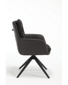 Set de 2 sillones Barcelona negro oscuro gris - 51x92x68 cm