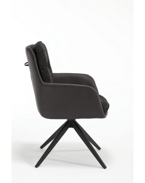 Lot de 2 fauteuils barcelona gris noir foncé - 51x92x68 cm